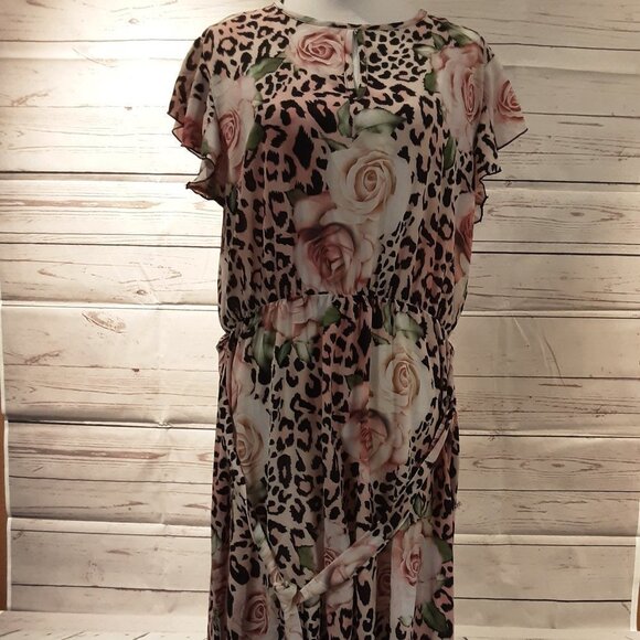 Quiz Floral Keyhole Neckline Dress SZ 14 - Picture 1 of 5
